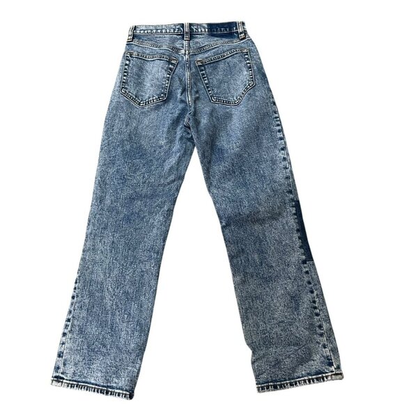 Abercrombie & Fitch 25 0 High Rise Straight Ankle Distressed Patchwork Jeans - Picture 2 of 3